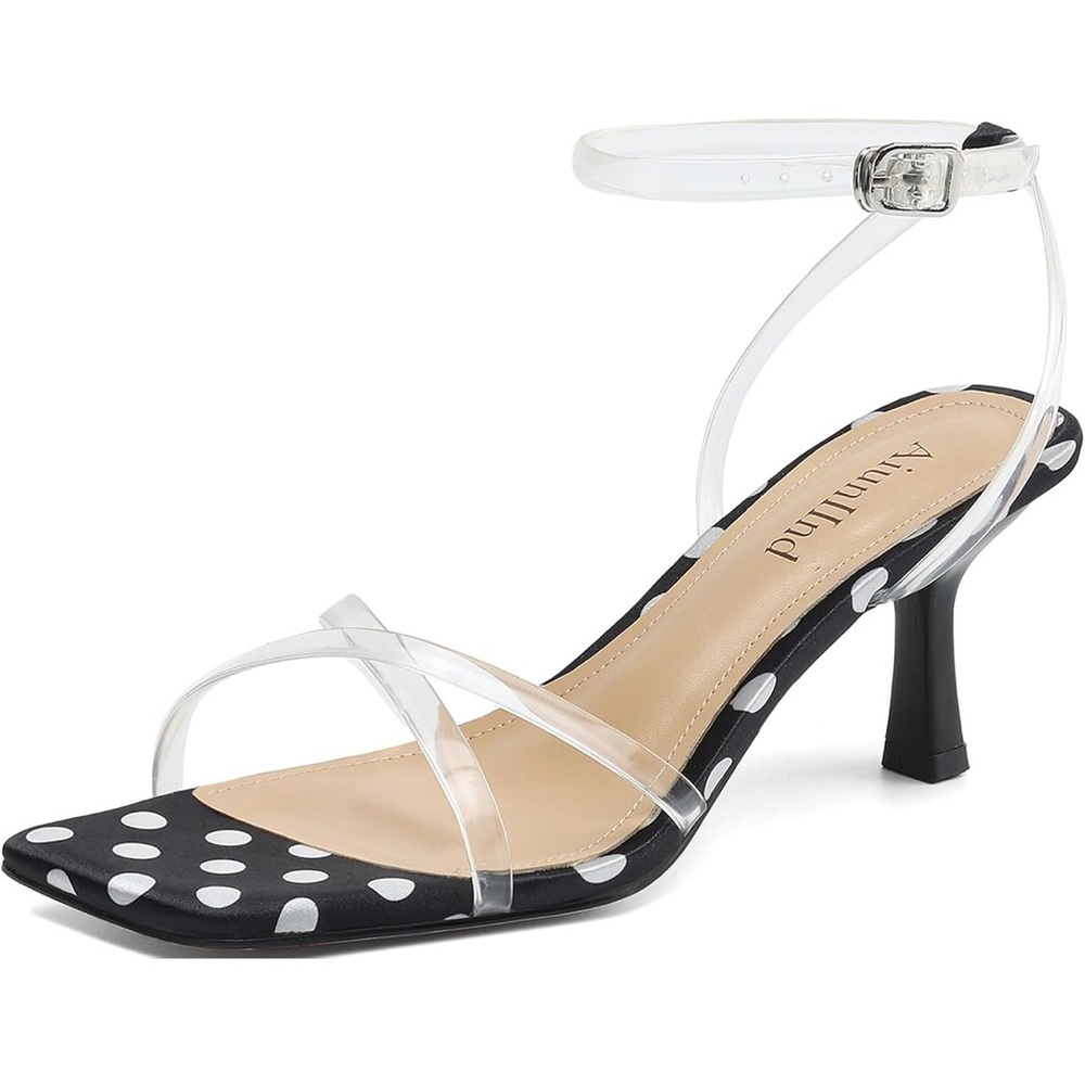 Black and White Polka Dot Women's Heels